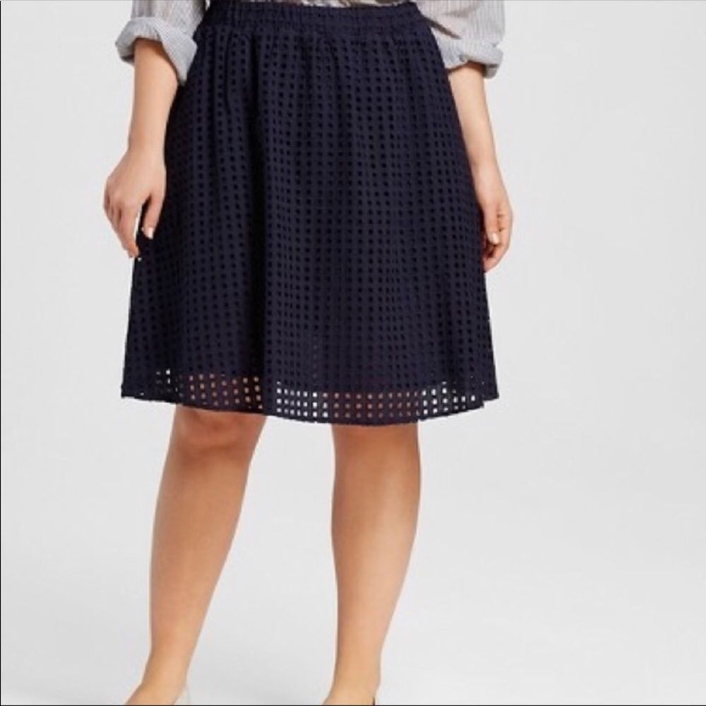 Beautiful navy eyelet skirt